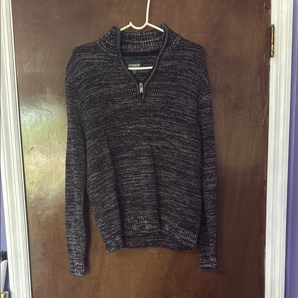 Black and Gray Knit Sweater